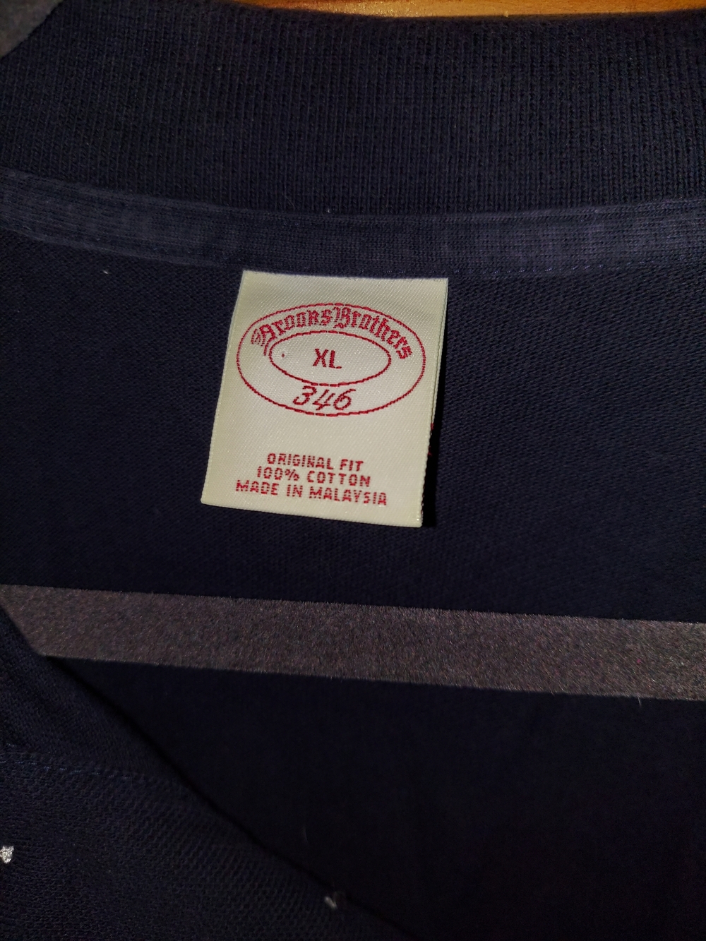 Brooks Brothers Men's Navy Polo Shirt with Yellow Logo - XL - Picture 6 of 8
